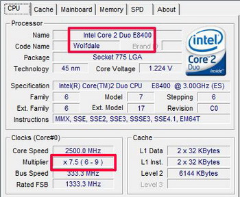 Core 2 Duo E8400 overclock