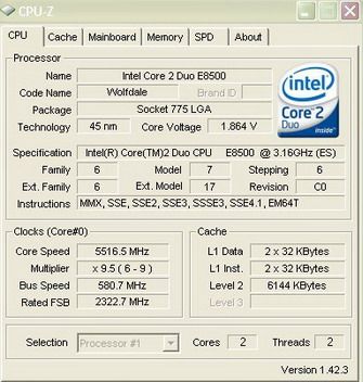 Core 2 duo E8500 ln2 cpuz
