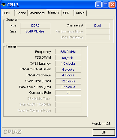 dfi overclocking : memory 589mhz 