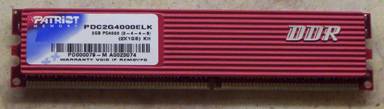Patriot Dual Channel 2GB DDR 500 (PC 4000)