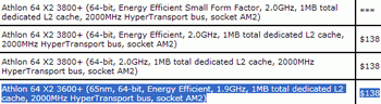 athlon 64 X2 3600+ price