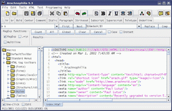Arachnophilia v.5.4 Build 2365