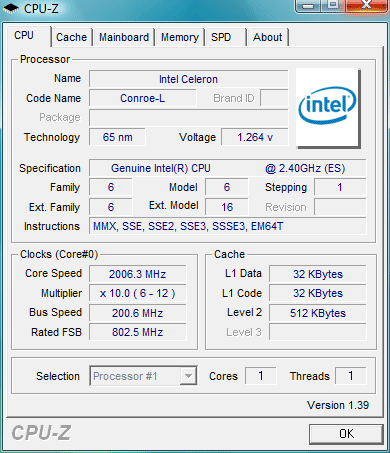 Celeron 440 conroe-L