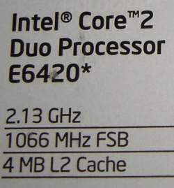 Intel core 2 Duo e6420 (2.13 GHz)