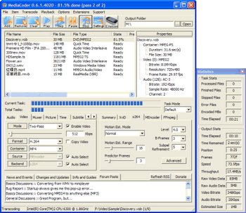 MediaCoder v.0.6.1 Build 4090