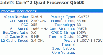stepping G0 core kentsfield